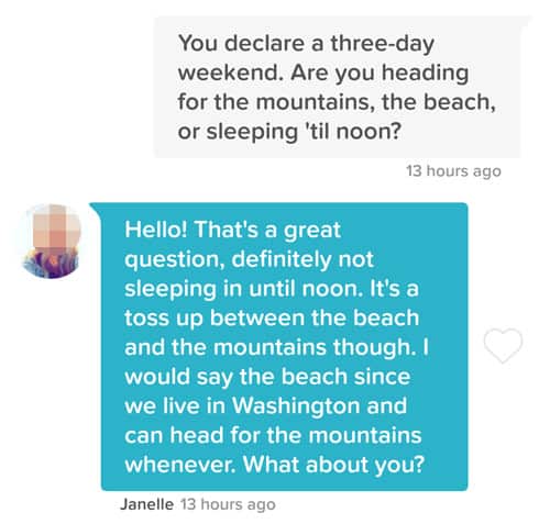 The very cheesy pick-up lines used on Tinder