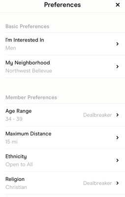 Hinge Free Preferences