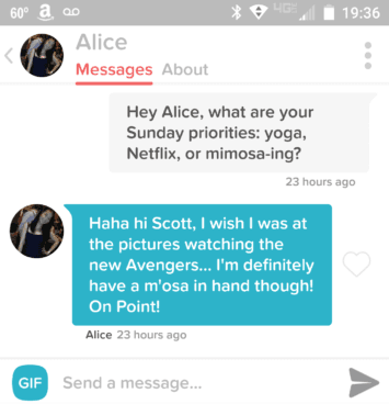 tinder icebreaker example