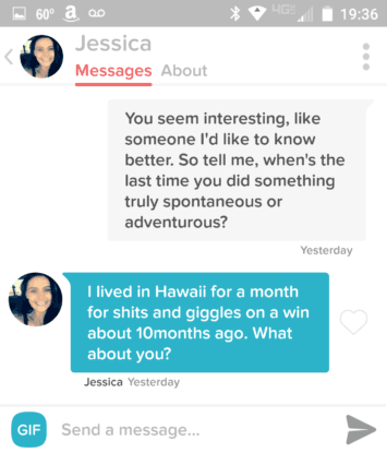 tinder icebreaker message example