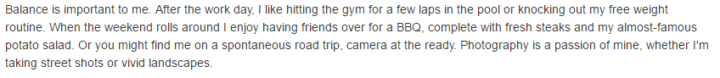 About Me & Conversation Starter Ideas For Plenty Of Fish 6 good pof profile example