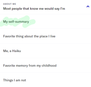 OkCupid About Me examples