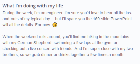 ma vie réponse OkCupid