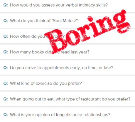 boring eHarmony questions