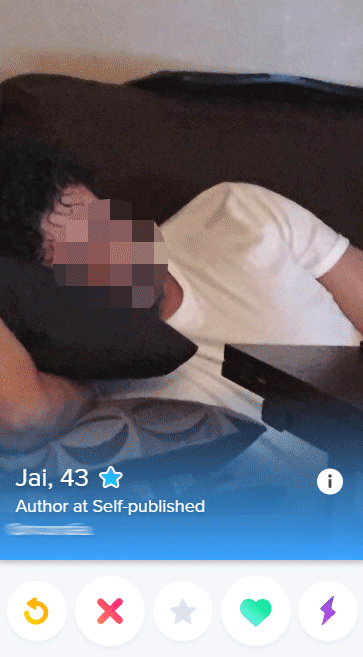 Tinder photo of man sleeping