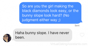 Skifahren Tinder Nachricht