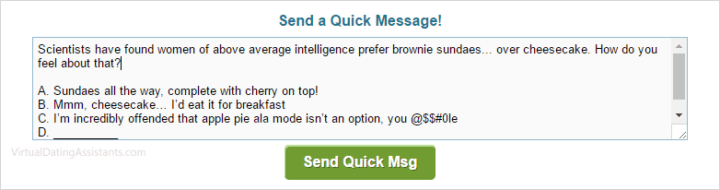 sending a message on dating site
