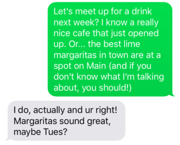 how to suggest a date location in a text message