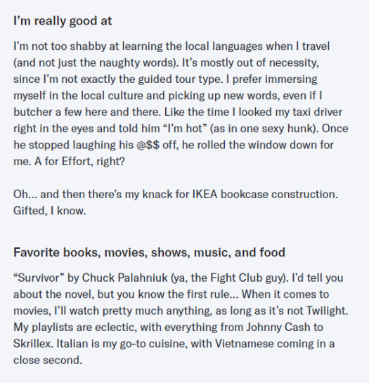 Witty Profile Example For OkCupid 2