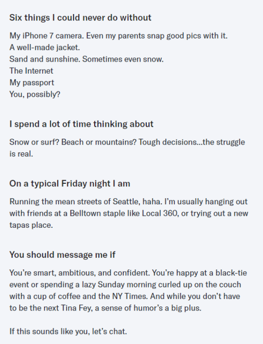 Witty Profile Example For OkCupid 3