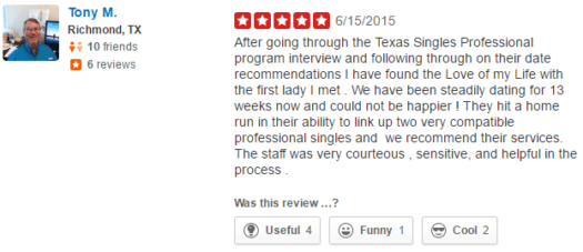 Texas Singles Yelp review