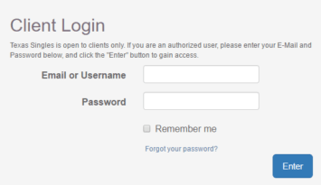 Texas Singles client login