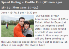 Catch Matchmaking Speed dating ad