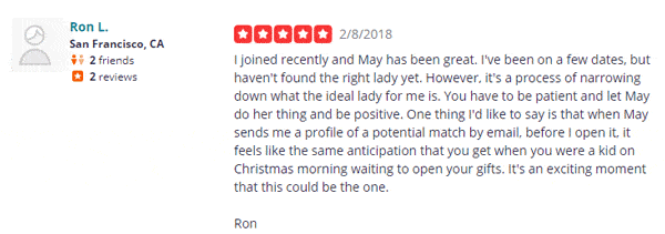 Yelp review for Catch Matchmaking