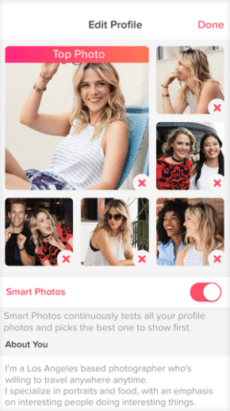 Tinder smart photo feature