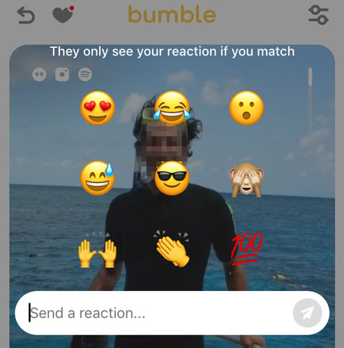 Bumble Reactions emoji