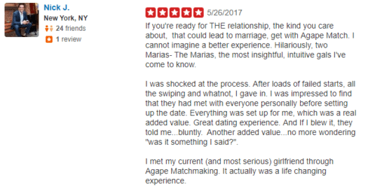 Agape Match Yelp Review