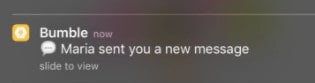 Bumble message notification
