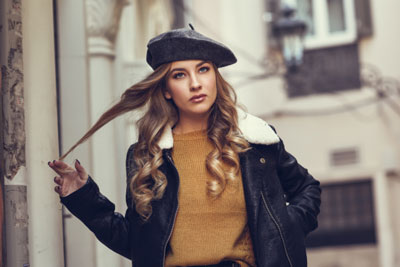 Russian woman standing outside