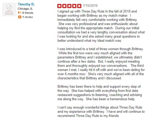 Three Day Rule yelp review