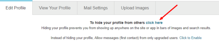 hide your profile on POF