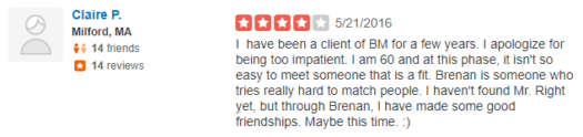 Boston Matchmakers Yelp Reviews