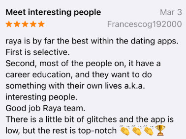 5-star Raya review on App Store