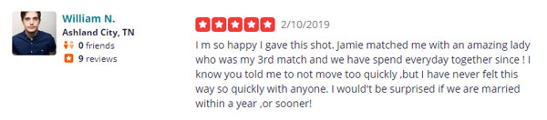 Yelp review for Rose Matchmaking