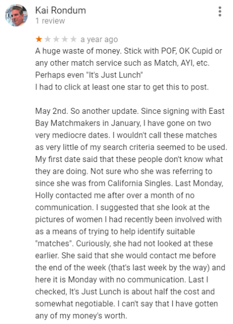 east bay matchmakers reviews on google