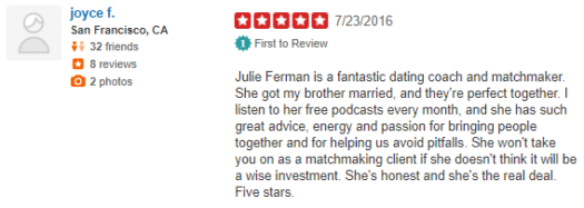 Julie ferman yelp review
