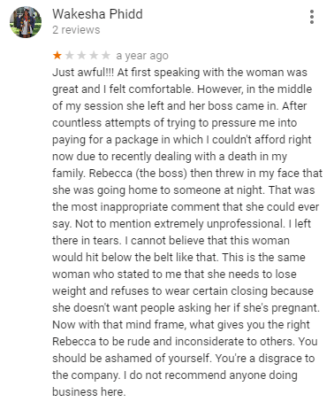 google review for Tampa singles