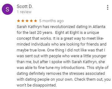 google reviews 8 at 8 dinner club