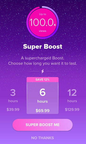 Tinder Super Boost Cost