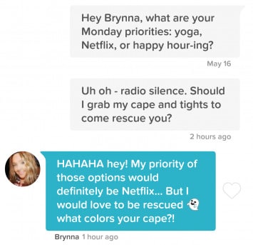 11 Online Dating First Message Examples That Get Responses 16 follow up Tinder message