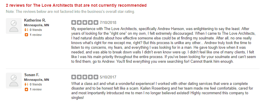 kailen rosenberg matchmaking yelp reviews