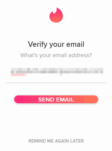 Tinder email verify