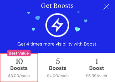 cost of a match profile boost