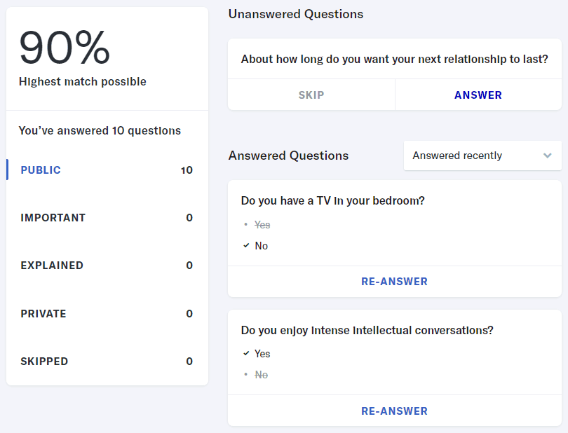  Questions sur le match OkCupid