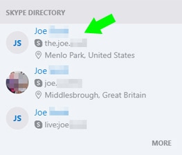 Skype directory list
