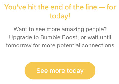 Bumble swipe limit