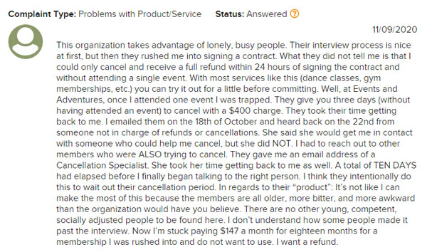 Events & Adventures Review (2023) - Is It Worth The Cost? 12 Events & Adventures BBB complaint