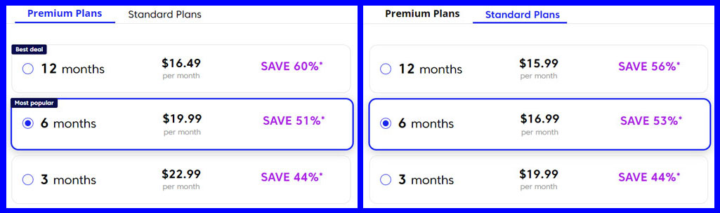 Match plan cost comparison