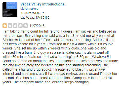 VVI Yelp review