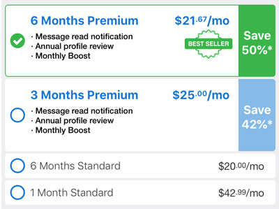 How much match app costs