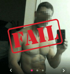 Shirtless selfie fail on Tinder