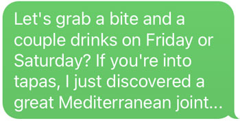 Suggest a date text example