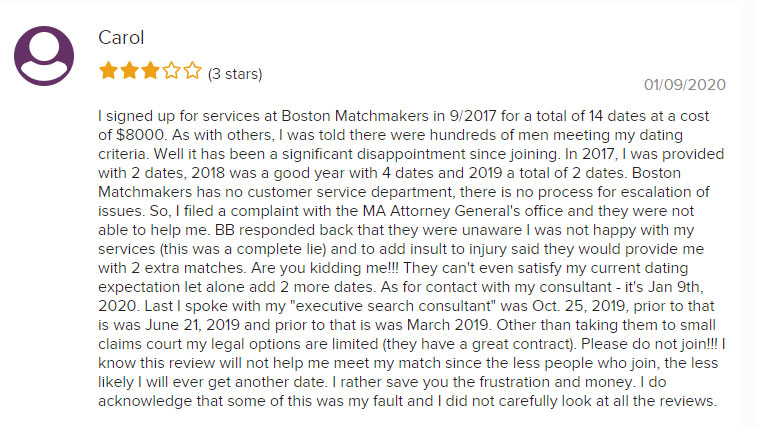 Boston Matchmakers BBB review