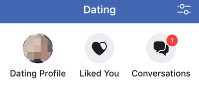 Facebook Dating menu icons