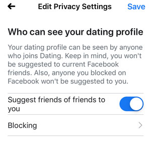 Facebook dating privacy setting