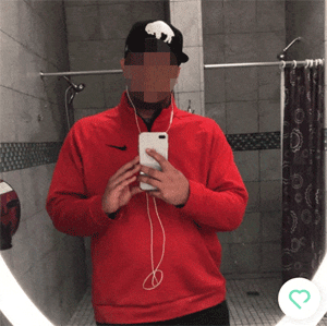 Hinge bathroom selfie example